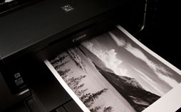 Royalty-Free photo: White and black printer paper