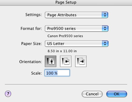 Canon Mac Page Setup 1