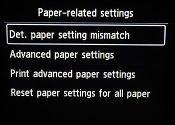 Detect Paper Settings Mismatch