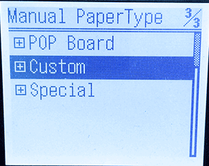 Manual Paper Type Custom
