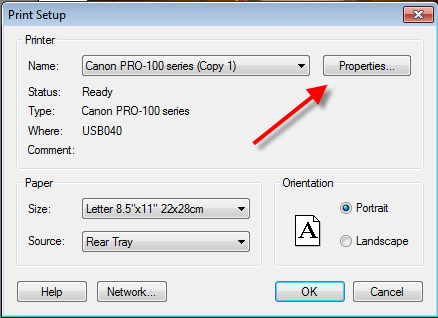 Print Setup Properties