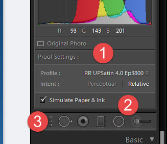 Softproof Lightroom Options