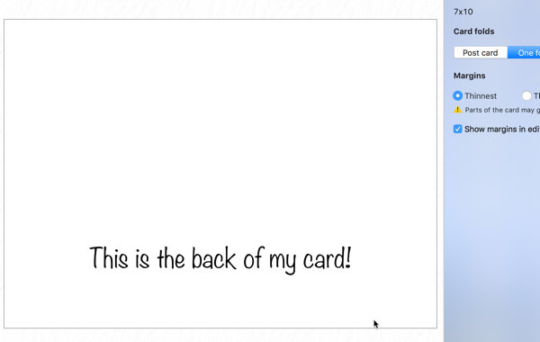 Card Setup and Printing - Horizontal Image Layout - Cardsmith by Ohanaware